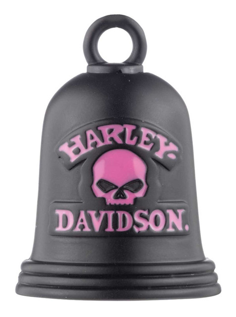 Harley-Davidson Pink Willie G Skull Logo Motorcycle Ride Bell, Black Finish - Wisconsin Harley-Davidson