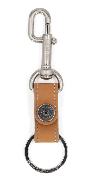 Harley-Davidson Bar & Shield Trigger Lock Genuine Leather Key Fob, Brown - Wisconsin Harley-Davidson