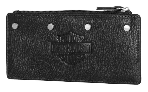 Harley-Davidson® Women's Core Stud B&S Leather Card Case Wallet