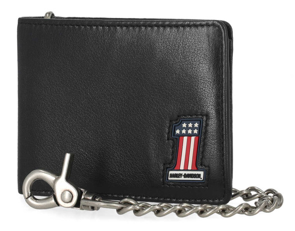 Harley-Davidson® Men's #1 RWB Logo Genuine Leather Biker Billfold