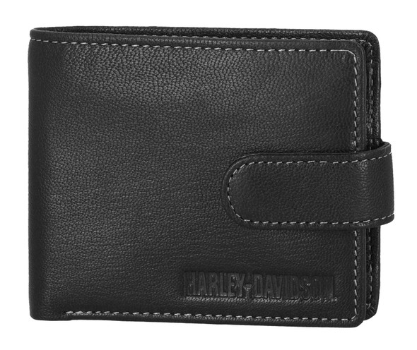 Harley-Davidson® Men's Snap Genuine Leather Billfold Wallet w