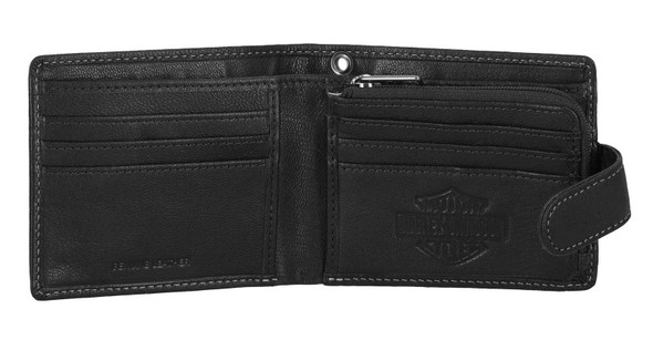 Harley-Davidson® Men's Snap Genuine Leather Billfold Wallet w