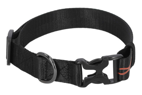 Harley-Davidson Bar & Shield Flames Polyester Dog Collar, Matte Black Finish - Wisconsin Harley-Davidson