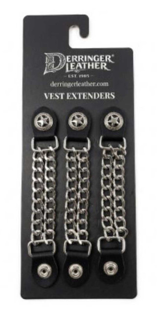 Derringer Men's 4 in. 3-Pack Lonestar Double Metal Chain Vest Extender w/ Snaps - Wisconsin Harley-Davidson