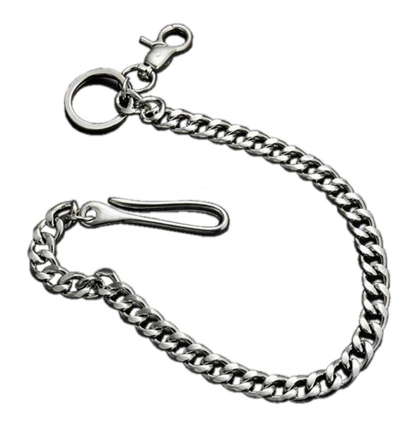 UNIK Men's Fish Hook 18 in. Curb Link Biker Wallet Chain, Polished Silver Finish - Wisconsin Harley-Davidson