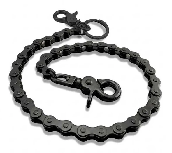 UNIK Men's Blackout Roller Chain 23 in. Biker Wallet Chain, Black Coated Steel - Wisconsin Harley-Davidson
