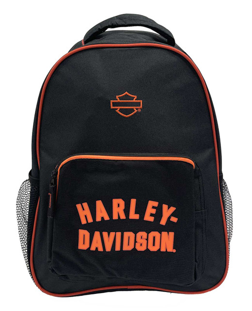 Harley-Davidson Boy's Printed H-D Embroidered B&S Canvas Backpack, Black - Wisconsin Harley-Davidson