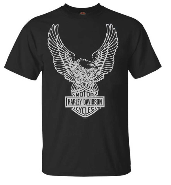 Harley-Davidson Men's T-Shirt Eagle Graphic Short Sleeve Tee Black Tee 30296656 - Wisconsin Harley-Davidson