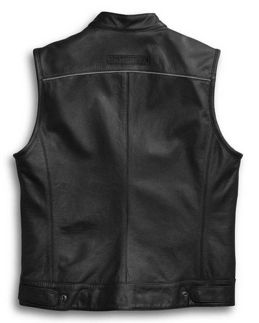 Harley-Davidson® Men's Leather Vest, Foster Reflective