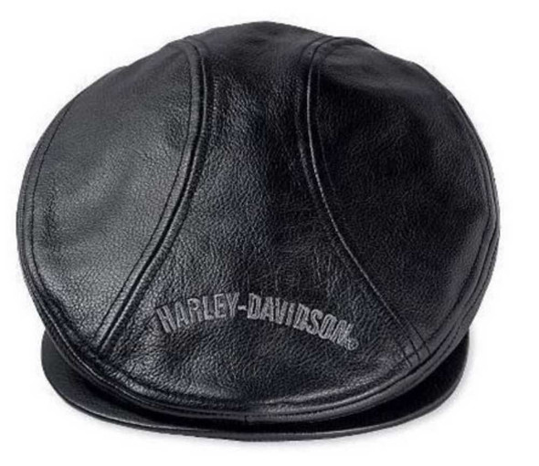 Harley-Davidson Men's Nostalgic Trademark Leather Ivy Cap 99561-04V - Wisconsin Harley-Davidson