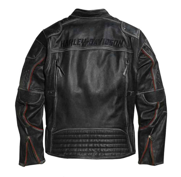 Harley-Davidson® Men's Triple Vent Roadworn Leather Jacket, Black