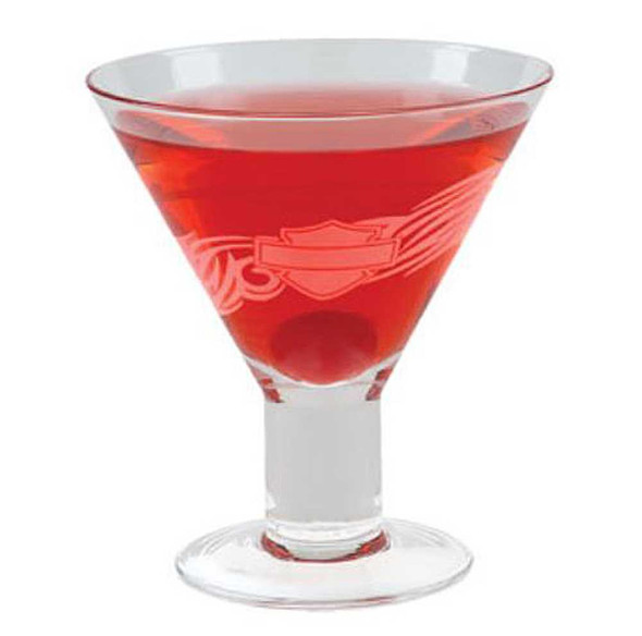 Harley-Davidson® Bar & Shield Martini Glass Set, Stainless Steel