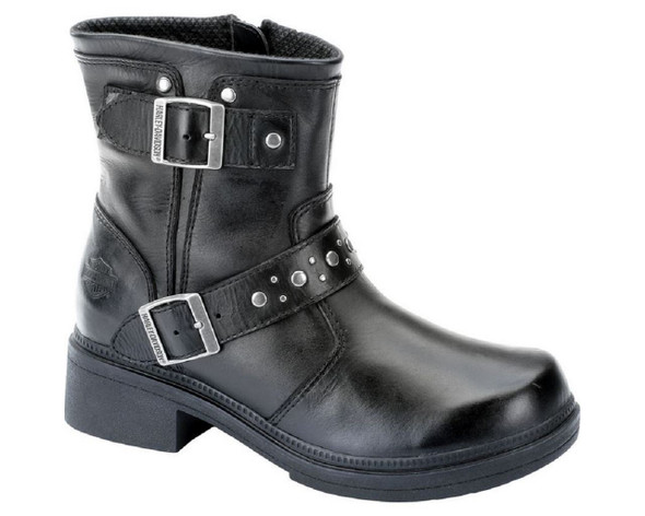 Harley-Davidson Women's London 5-Inch Black Boots. Inside Zipper. D83751 - Wisconsin Harley-Davidson