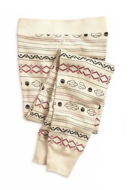 Harley-Davidson Women's Lounge Pants, Fair Isle Sleep Legging, Birch 96310-15VW - Wisconsin Harley-Davidson
