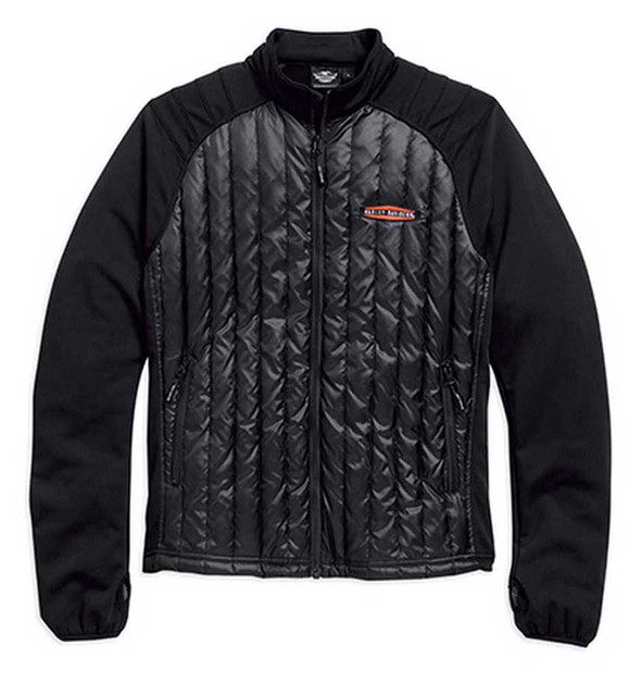 Harley-Davidson Mens Gear Wheel Packable Down Mid-Layer Jacket Black. 98554-15VM - Wisconsin Harley-Davidson