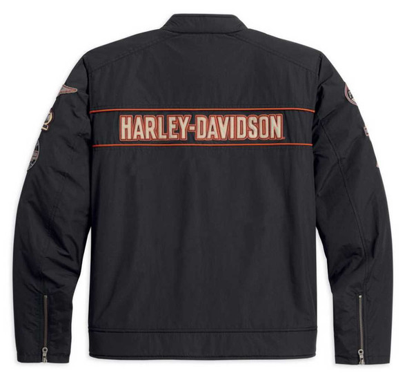 HARLEY-DAVIDSON 切り替えブルゾン　レザー×ナイロン　ボルドー Harley-Davidson® Men's Low Gear Nylon Casual Jacket 98533-13VM