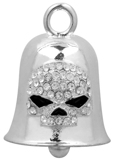 Harley-Davidson White Crystal Willie G Skull Bar & Shield Ride Bell HRB027 - Wisconsin Harley-Davidson