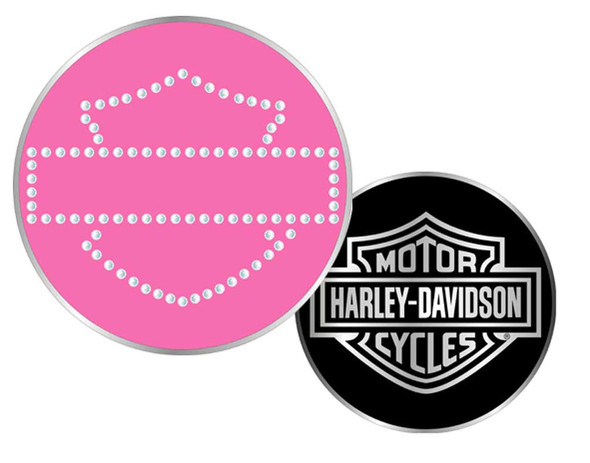 Harley-Davidson Bar & Shield Rhinestone Challenge Coin 1.75'' Pink 8002985 - Wisconsin Harley-Davidson
