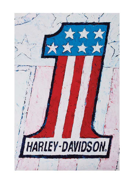Harley-Davidson Number 1 Poster, Vintage #1 American Flag Logo, 24 x 36 HDFA0201 - Wisconsin Harley-Davidson