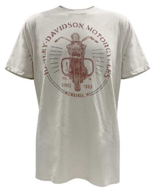 Harley-Davidson Men's Black Label Vintage Motorcycle Front View Tee T-Shirt. - Wisconsin Harley-Davidson