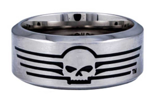 Harley-Davidson Men's Willie G Skull Lines Stainless Steel Band Ring HSR0027 - Wisconsin Harley-Davidson