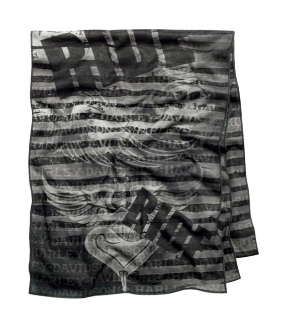 Harley-Davidson Women's Custom Print Fashion Scarf, Black 97674-15VW - Wisconsin Harley-Davidson