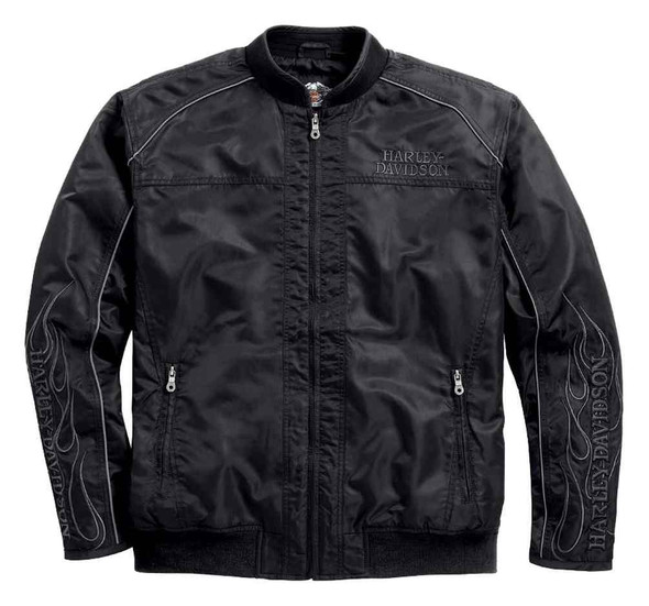 Harley-Davidson® Men's Bomber Jacket, Skull & Flames Casual Jacket