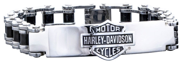 Harley-Davidson Men's Bike Chain ID Bracelet, Stainless Steel HSB0071-7.5 - Wisconsin Harley-Davidson