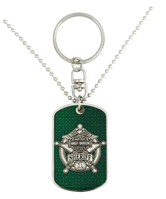 Harley-Davidson Dog Tag, Sheriff Trans Bar & Shield Chain/Key Chain 8002848 - Wisconsin Harley-Davidson