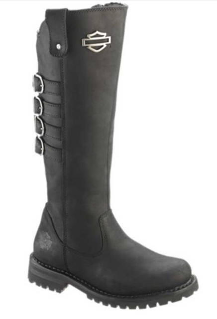 Harley-Davidson Women's Josi 15-Inch Black Leather Motorcycle Boots. D87038 - Wisconsin Harley-Davidson