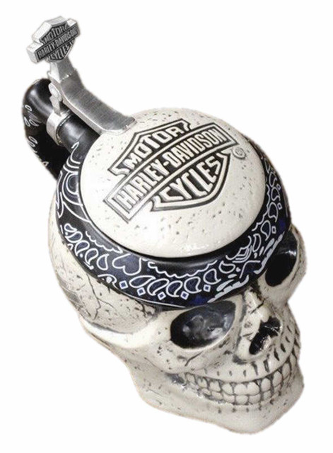 Harley-Davidson® Bar & Shield Sculpted Ceramic Skull Stein, 24 oz