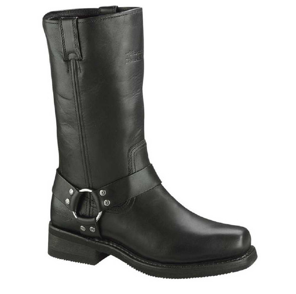 Harley-Davidson Mens Hustin 11-Inch Pull-On Harness Motorycle Black Boots D95354 - Wisconsin Harley-Davidson