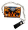 Harley-Davidson Men's Flames Tri-Fold Chain Wallet Black Leather TC304HC-111 - Wisconsin Harley-Davidson