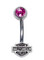 Harley-Davidson Women's Pink Cubic Zirconia Bar & Shield Belly Jewel HDZ0039 - Wisconsin Harley-Davidson