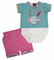 Harley-Davidson Baby Girls' Short Set with Creeper, Pink/Aqua/Pastel 2002507 - Wisconsin Harley-Davidson