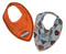 Harley-Davidson Baby Boys' Interlock 2 Pack Bandana Bibs, Orange & Gray 7051627 - Wisconsin Harley-Davidson