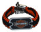 Harley-Davidson Light Duty Survival Bracelet Steel Black/Orange 6.5'' 201106600 - Wisconsin Harley-Davidson