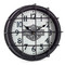 Harley-Davidson Wall Clock with Metal Guard Bar Gameroom, Black/White. 96831-16V - Wisconsin Harley-Davidson