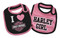 Harley-Davidson Baby Girls' Bibs, Bar & Shield 2 Pack Set, Black/Pink 7009505 - Wisconsin Harley-Davidson