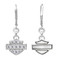 Harley-Davidson Women's Earrings, Bling Bar & Shield Dangles, Silver HDE0183 - Wisconsin Harley-Davidson