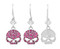 Harley-Davidson Women's Pink Pave Willie G Skull Dangle Earrings HDE0299 - Wisconsin Harley-Davidson