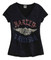 Harley-Davidson Women's Winged B&S V-Neck Short Sleeve Tee, Black 96246-16VW - Wisconsin Harley-Davidson