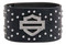 Harley-Davidson Women's Hammered Embellished B&S Studded Cuff HDWCU11070-BLK - Wisconsin Harley-Davidson
