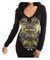 Harley-Davidson Women's Embellished Spiritual Spirit V-Neck Long Sleeve Top - Wisconsin Harley-Davidson
