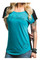 Harley-Davidson Women's Street Iron Colorblocked Tee, Teal & Black 5XS1-HB6X - Wisconsin Harley-Davidson
