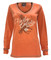Harley-Davidson Women's Eagle Deep V-Neck Long Sleeve Shirt, Clementine - Wisconsin Harley-Davidson