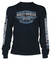 Harley-Davidson Men's Distressed Bystander Long Sleeve Crew Shirt, Navy Blue - Wisconsin Harley-Davidson