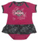 Harley-Davidson Baby Girls' Glittery Floral Peplum Infant Creeper, Pink 3014621 - Wisconsin Harley-Davidson
