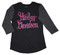 Harley-Davidson Little Girls' Interlock B&S 3/4 Sleeve Tee, Black & Gray 1043561 - Wisconsin Harley-Davidson