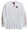 Harley-Davidson Men's Pinstripe Flames Long Sleeve Henley, White 99020-18VM - Wisconsin Harley-Davidson
